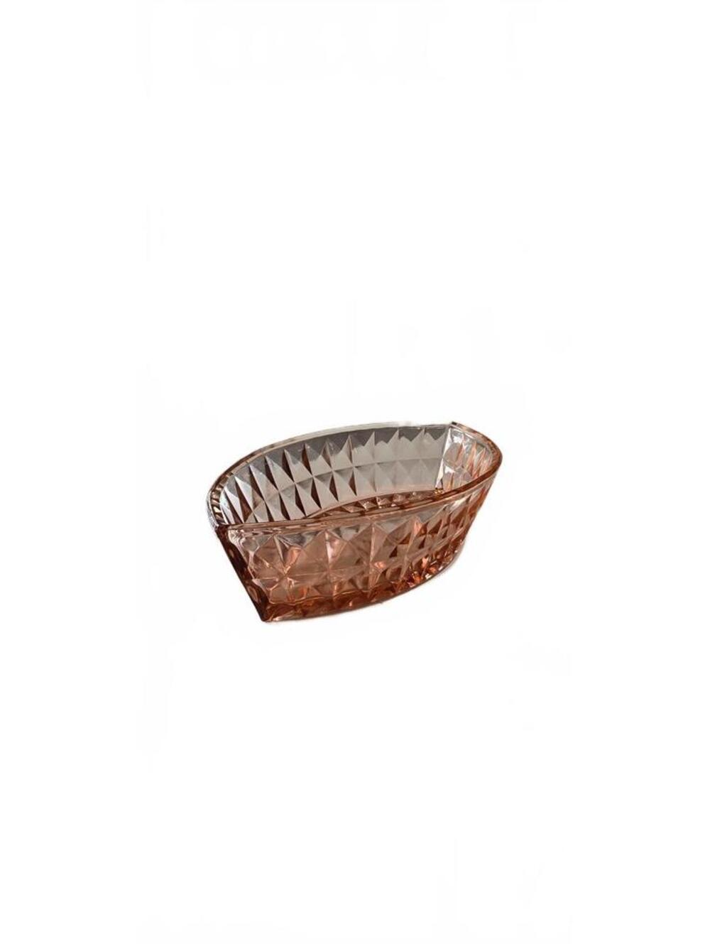 Vintage Jeannette Glass Windsor Diamond oval boat bowl